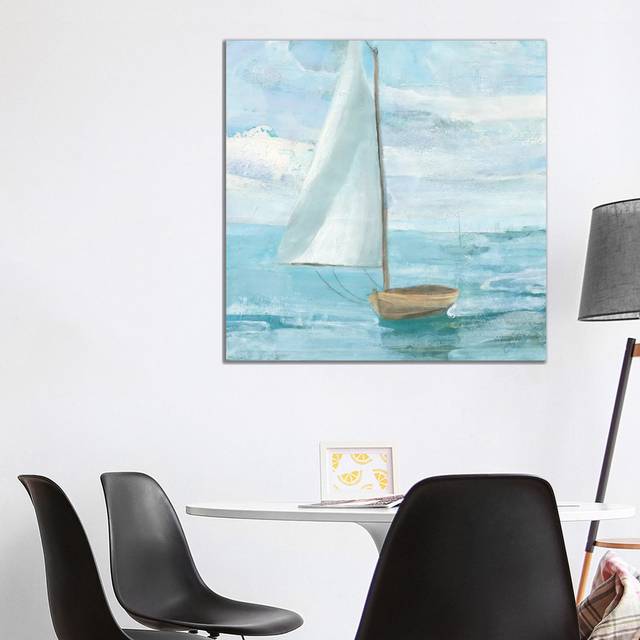 Silver Sail Bright by Albena Hristova - Wrapped Canvas Graphic Art (93.98 cm H x 93.98 cm W x 3.175 cm D)