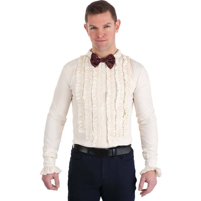 Beetlejuice Wedding Suit Shirt and Bow Tie for Men - Brown&#47;Red (XS)