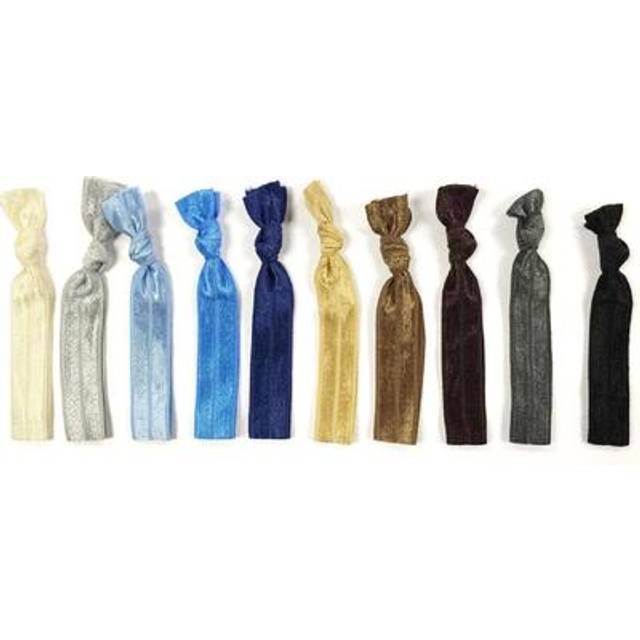 Wrapables 10 Pack Elastic Hair Ties Ponytail Holder  Cool and Neutral