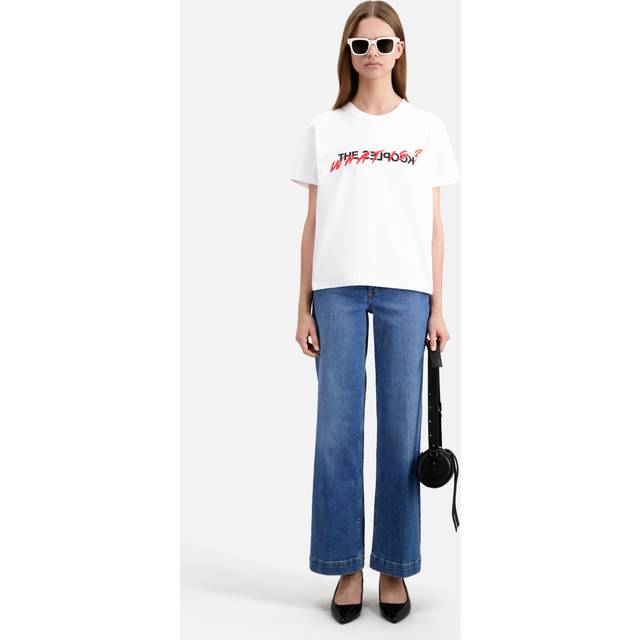 What Is Print Crew Neck T-Shirt - WHI01 - The Kooples pokes fun at itself this season with designs like this t-shirt. Spun from super soft cotton, it's cut to a slouchy fit in a classic crew neck style and features the label's logo printed on the chest with the question 'What is?' scrawled across it.