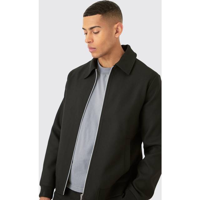 Overszied Smart Harrington Overshirt - Black - XL