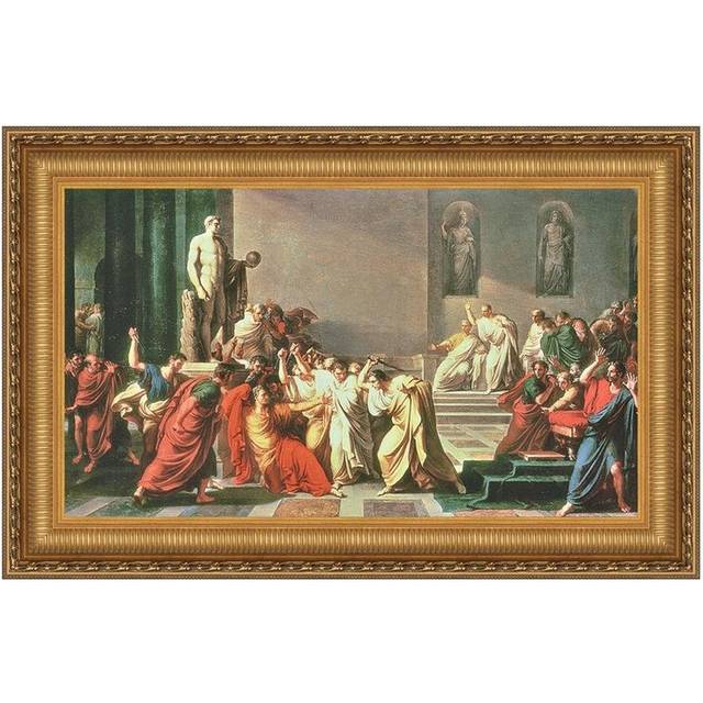 Death Of Julius Caesar Framed Canvas Replica Painting: Small