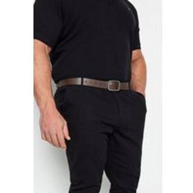 Size 40-46 Mens Badrhino Brown Plain Leather Belt Big & Tall