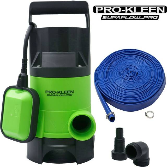 Submersible Water Pump 400W with Layflat Hose - Green / 25m