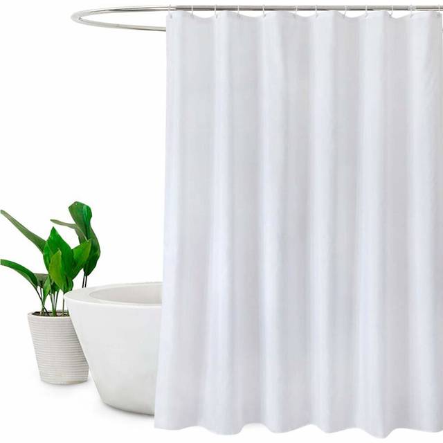 "Extra Long Shower Curtains 180 x 210cm drop/72""x 84"",Mildew Resistant Bathroom Curtain Shower Water Repellant,White"
