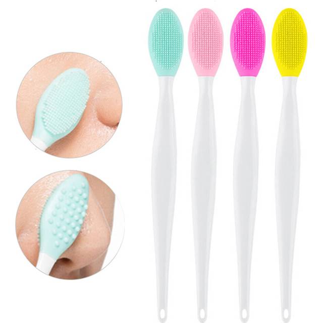 Soft Blackhead Remover Lip Exfoliating Brush Safe Double-Sided Wash Face Brush Scrub Washing Makeup Brush Blackhead Remover