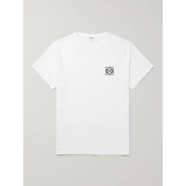 LOEWE - Slim-Fit Logo-Embroidered Cotton-Jersey T-Shirt - Men - White - XXXXL