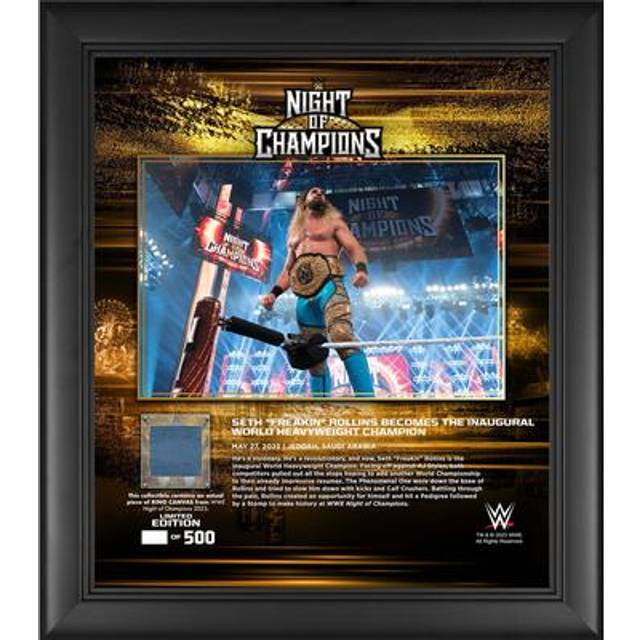 Seth "Freakin" Rollins WWE Framed 15" x 17" 2023 Night of Champions Collage with a Piece of Match-Used Canvas - Limited Edition of 500
