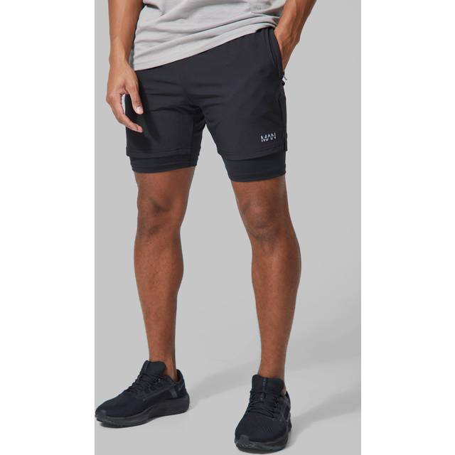 Man Active Gym 5inch 2-in-1 Regular Fit Short - Black - XXL