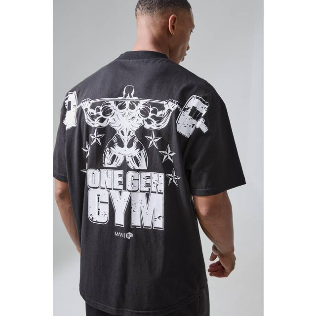 Man Active X Og Gym Oversized Xxl Back Print T-shirt - Black - L