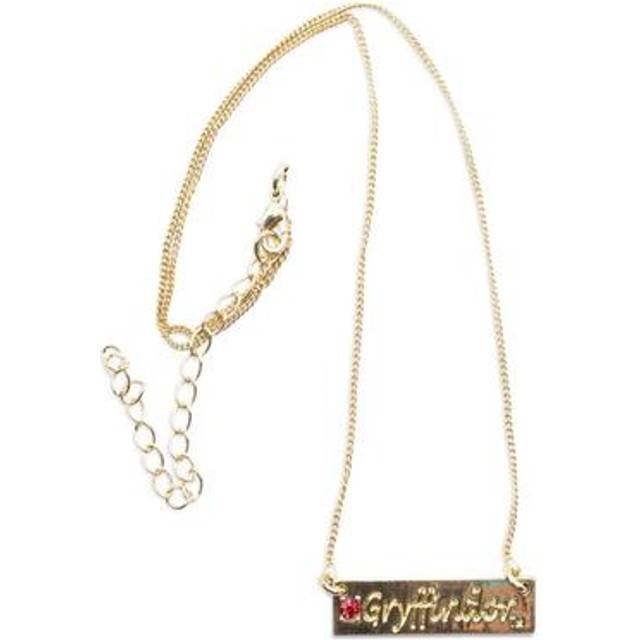 Harry Potter Gryffindor Script Bar Necklace with Stone