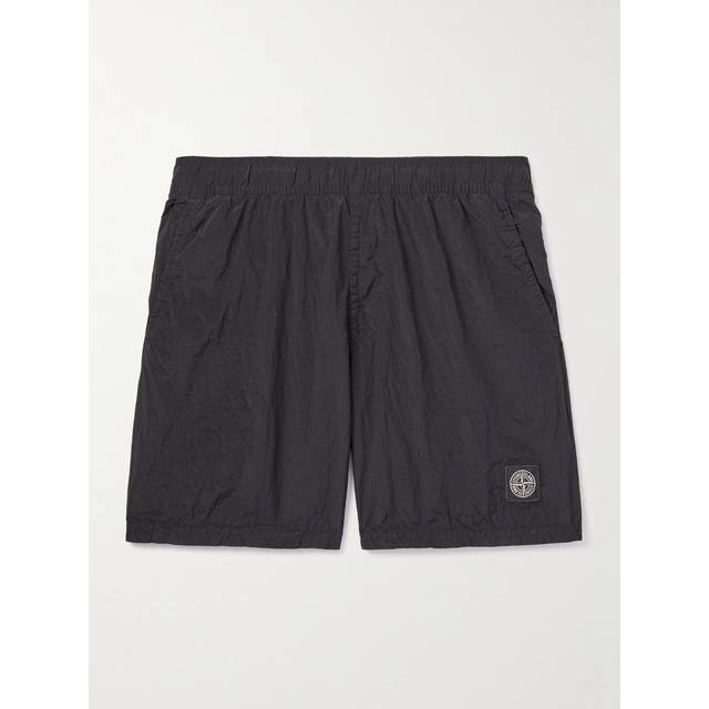 Stone Island - Straight-Leg Mid-Length Logo-Appliquéd Nylon Metal Swim Shorts - Men - Black - XL
