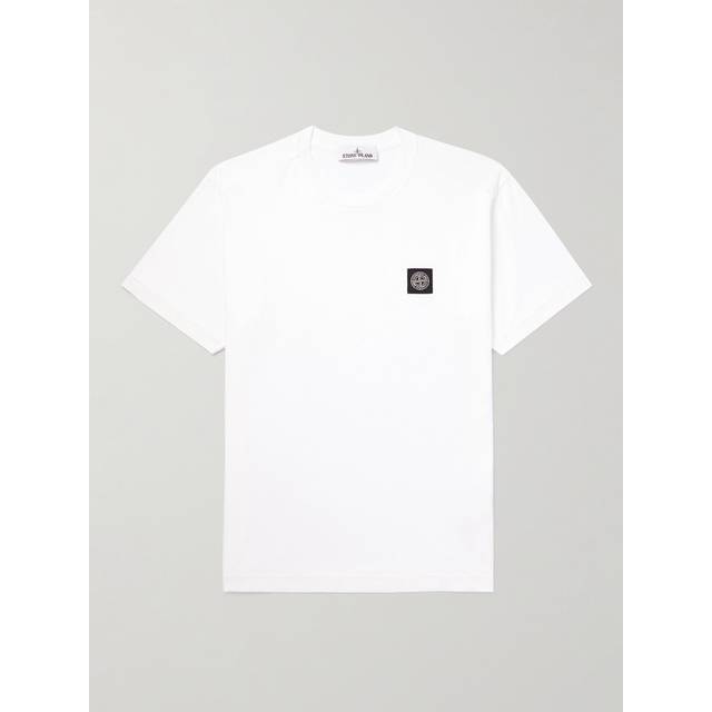 Stone Island - Logo-Appliquéd Cotton-Jersey T-Shirt - Men - White - S