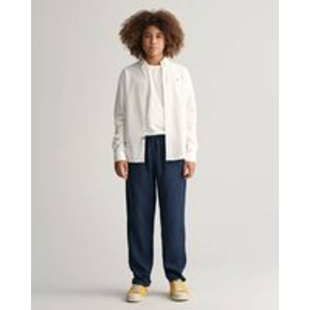 Relaxed Linen Pants Junior, Marine, 146-152