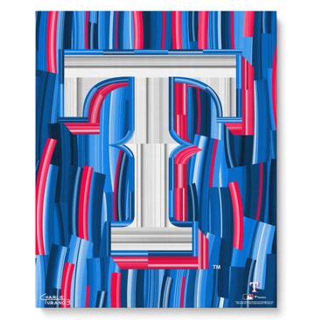 Texas Rangers Stretched 16" x 20" Embellished Canvas Giclee Print - Art by Charlie Turano III