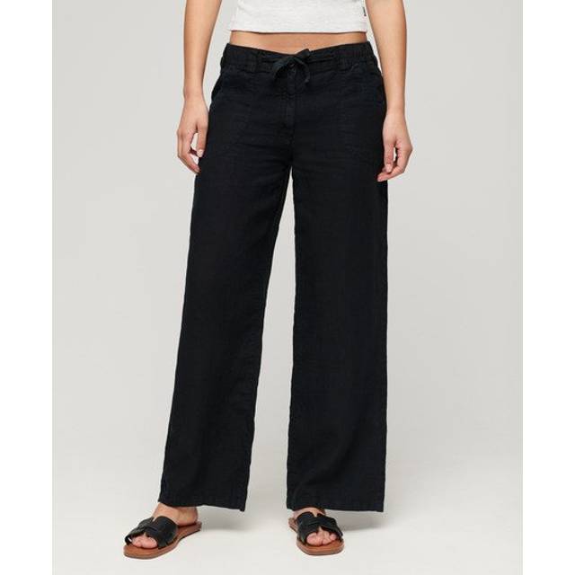 Superdry Low Rise Wide Leg Linen Trousers
