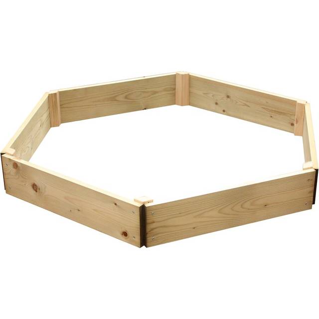 Aleah Hexagonal Raised Bed - 120cm each side, Height 15cm - Beige (15cm H X 240cm W X 240cm D)
