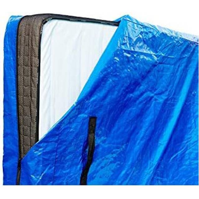 Mattress Cover - Re-usable - Moving - Thick & Strong Zippered Wrap with Double Stitching - Storage Bag with 8 PP Webbing Handles - Waterproof PE