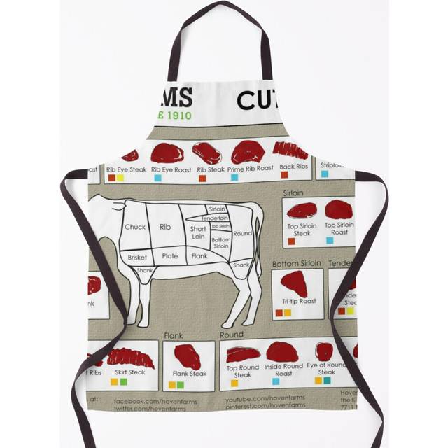Cuts of Beef Chart Grill Aprons for Kitchen BBQ Chef