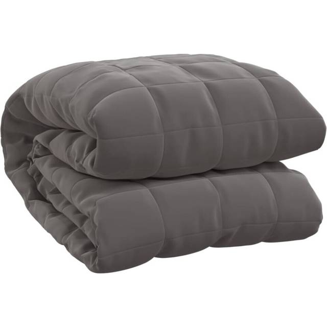 vidaXL Weighted Blanket Grey 135x200 cm Single 6 kg Fabric