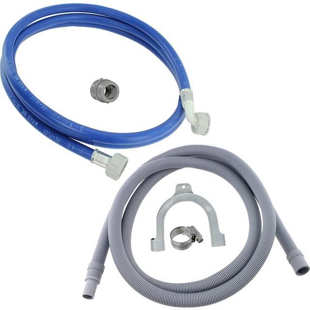 Water Fill Pipe & Drain Hose Extension Kit for LG Washing Machine Dishwasher (2.5m, 18mm / 22mm)