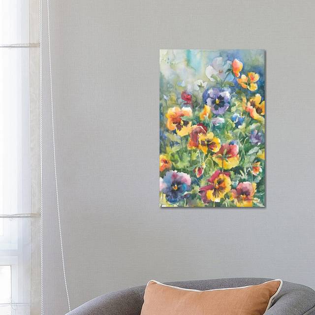 Picture Perfect Pansies by Annelein Beukenkamp - Wrapped Canvas Painting (66.04 cm H x 45.72 cm W x 3.175 cm D)