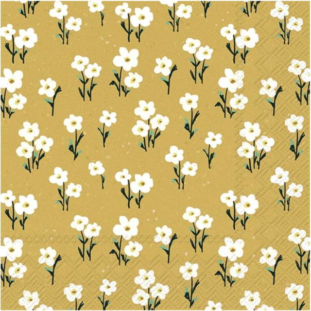 IHR Cute Daisy Yellow Print Lunch Paper Napkins 20-Pack Disposable 3-Ply