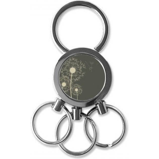 Dandelion Flowers Plants Illustration Stainless Steel Metal Key Chain Ring Car Keychain Keyring Clip Gift