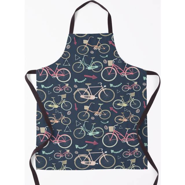 Fun Retro Bicycle Pattern Grill Aprons for Kitchen BBQ Chef