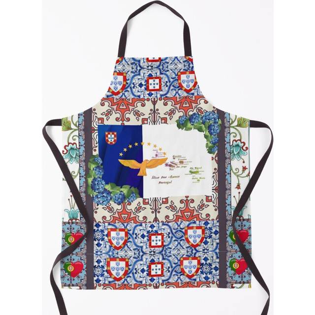 Azores islands, flag in folk art Grill Aprons for Kitchen BBQ Chef