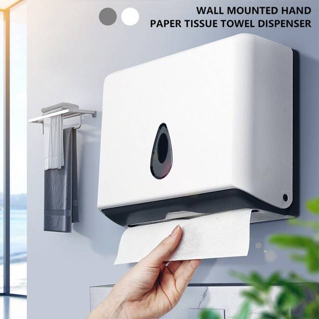 Wall Mounted Toilet Hand Wrap Paper Holder Dispenser Tissue Towel Holder Plastic
