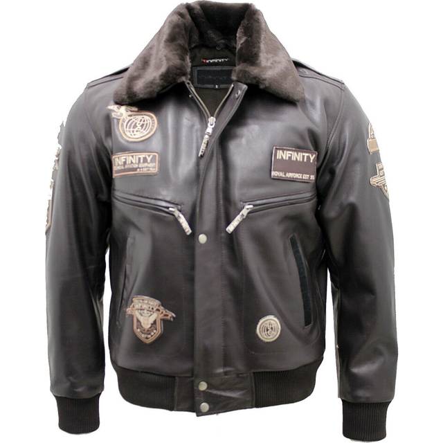 (XS) Mens Cow Hide Flight Bomber with Detachable Collar