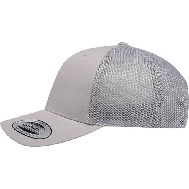 (One Size, SIlver) Yupoong Flexfit Retro Snapback Trucker Cap (Pack of 2)