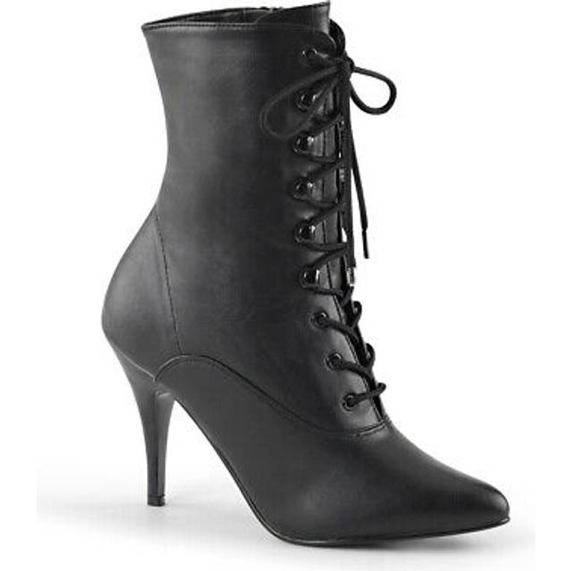 (UK 3/EU 36/US 6) Pleaser Womens Ankle Boots VANITY-1020 Blk Faux Leather