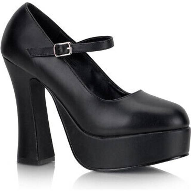 (UK 3/EU 36/US 6) DemoniaCult Womens Pumps DOLLY-50 Blk Vegan Leather