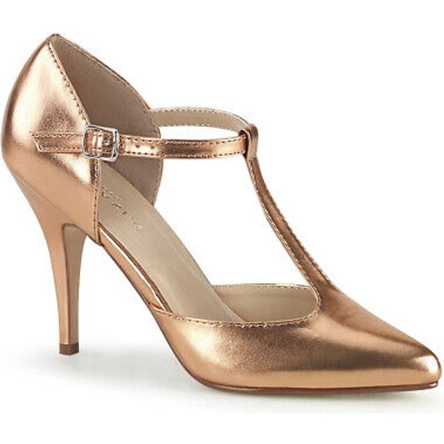 (UK 2/EU 35/US 5) Pleaser Womens Pumps VANITY-415 Rose Gold Metallic Pu