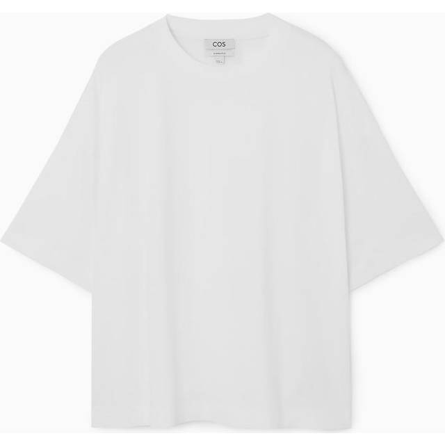 Oversized Extra-Wide Cotton T-Shirt - White - XS