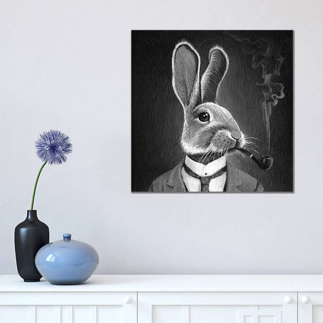 Gentleman with a Pipe - Wrapped Canvas Graphic Art (45.72cm H x 45.72cm W x 3.81cm D)