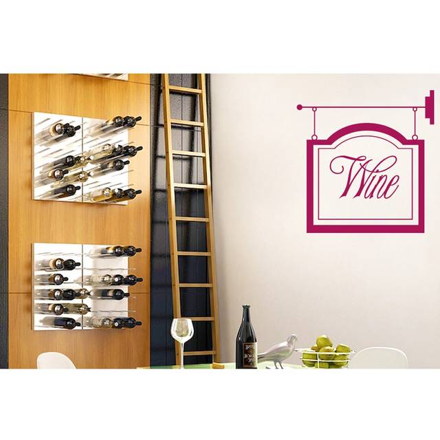 Wine Shop Sign Wall Sticker - Violet (57cm H X 57cm W)