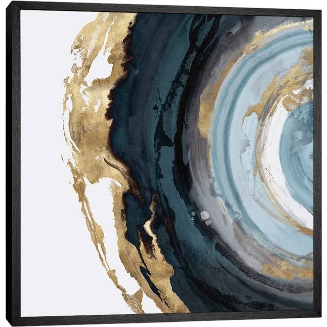 Geo Circle by Eva Watts - Graphic Art Print on Canvas - Black Framed (45.72cm H x 45.72cm W x 3.81cm D)