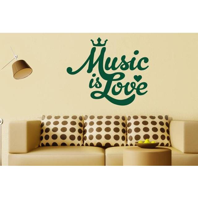 Music Is Love Wall Sticker - Violet (Medium)