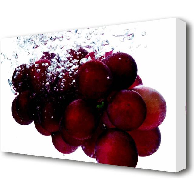 Water Splash Grapes Kitchen - Wrapped Canvas Photograph Print (81.3 cm H x 121.9 cm W)