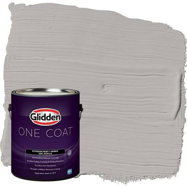 Glidden Exterior Paint + Primer: Gray/Gray Marble  One Coat  Satin  1-Gallon