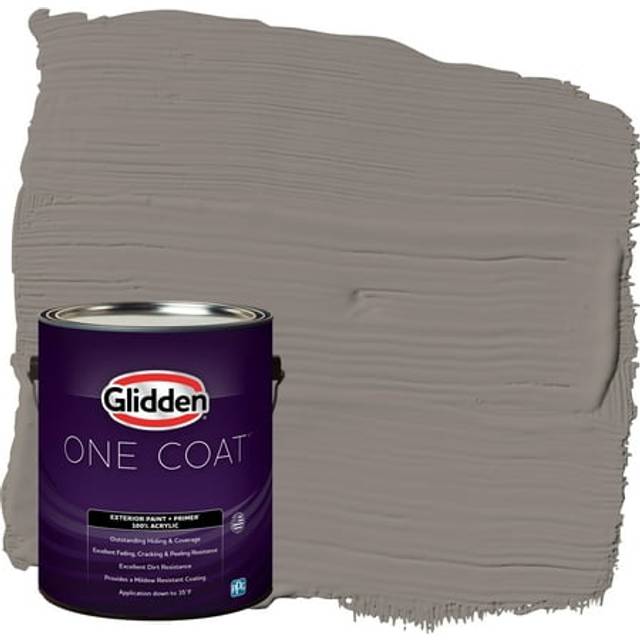 Glidden Exterior Paint + Primer: Gray/Elephant Gray  One Coat  Flat  1-Gallon