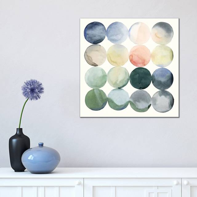 Pastel Hoops I by Grace Popp - Wrapped Canvas Painting (45.72 cm H x 45.72 cm W)