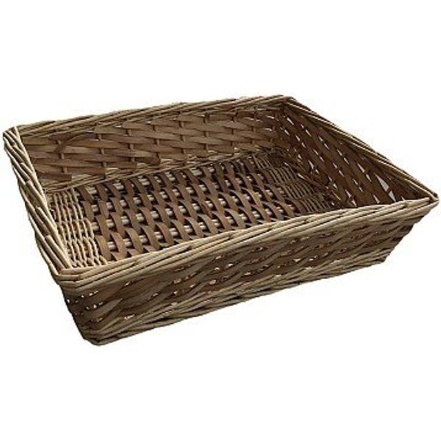 Chip Willow Wicker Basket - Dark Brown (6cm H x 31.5cm W x 22cm D)