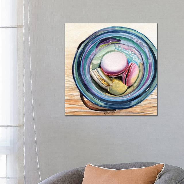 Macaron Ball Jar by Jennifer Redstreake - Wrapped Canvas Painting (66.04cm H x 66.04cm W x 1.905cm D)