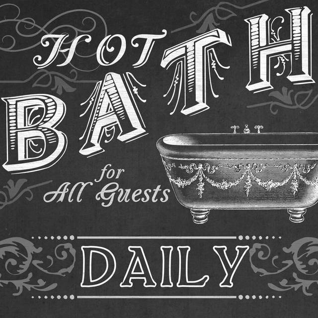 Chalkboard Bath Signs II by June Erica Vess - Wrapped Canvas Art Prints (30cm H x 30cm W x 3.8cm D)