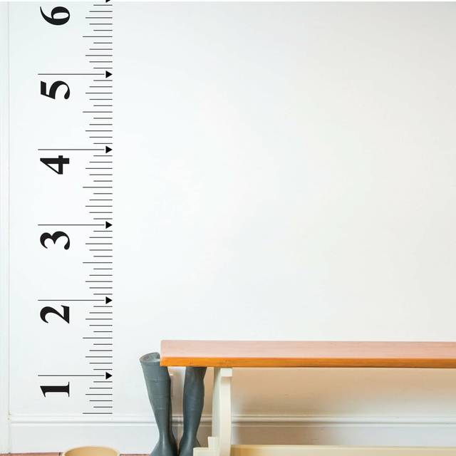 Tape Measure Wall Sticker - White (183.5cm H X 30cm W)