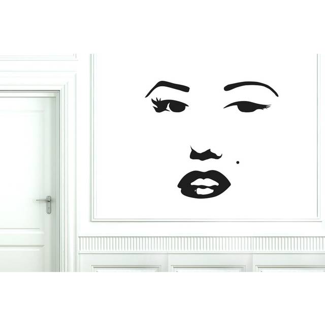 Marilyn Monroe Face Wall Sticker - Black (Medium)